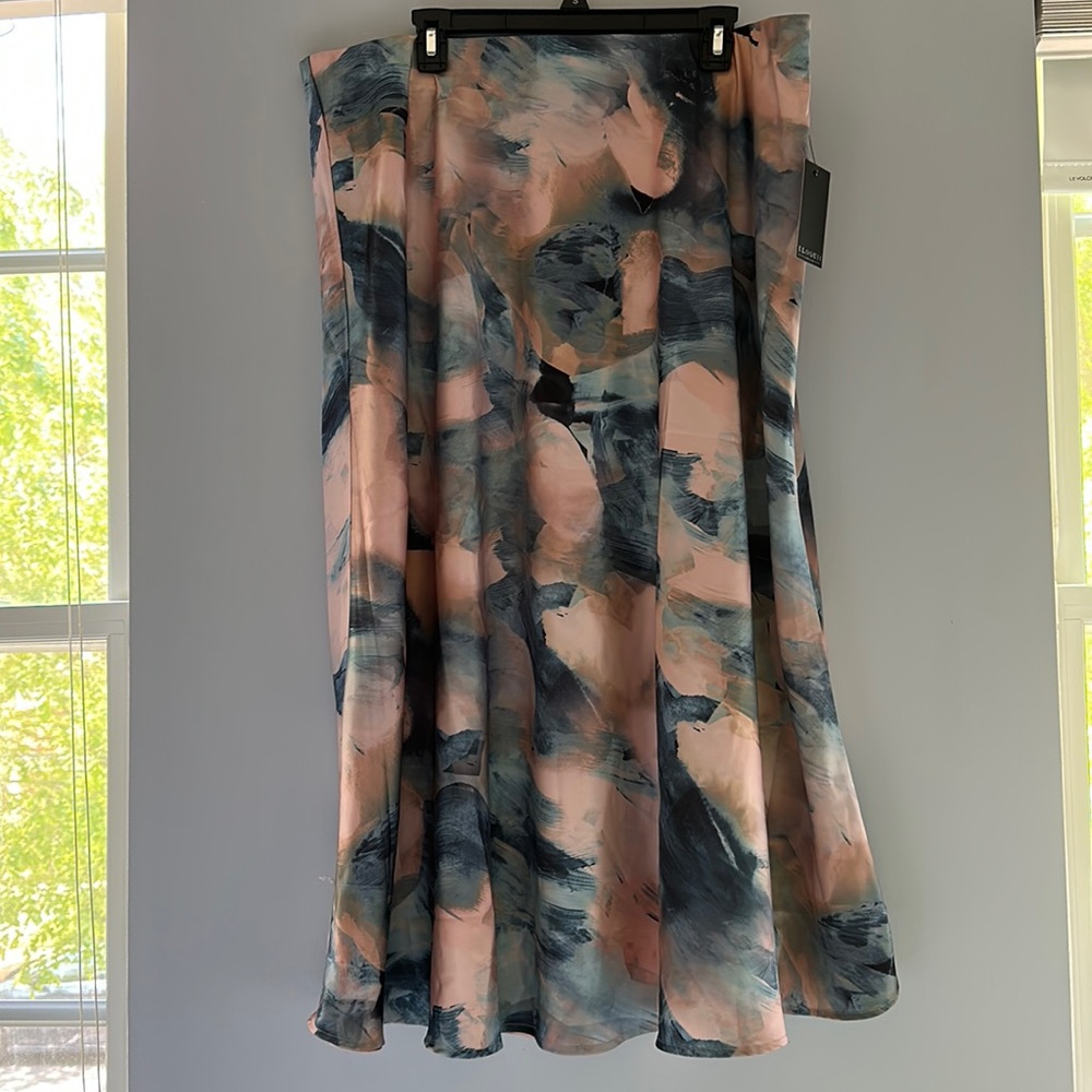 Silky abstract brush stroke skirt
